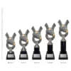 Goalkeeper Anchor Goalkeeper Anchor Carnival Cup trophies next to ruler