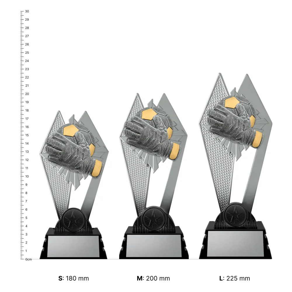 Goalkeeper Shadowcrest Goalkeeper Shadowcrest trophies next to ruler