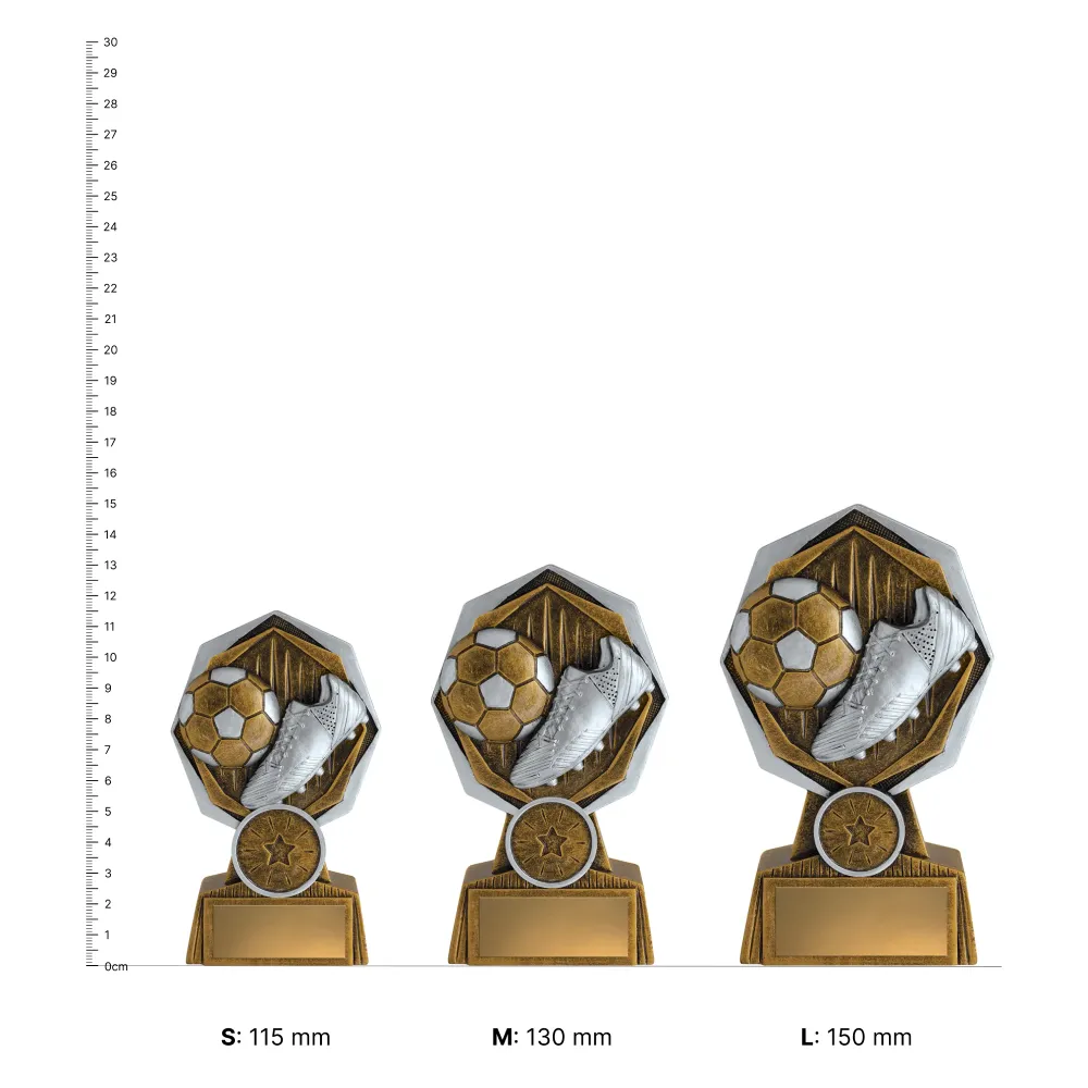 Icarus Football Icarus Football trophies next to ruler