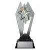 Public Speaking Shadowcrest medium black and silver trophy with microphone and star