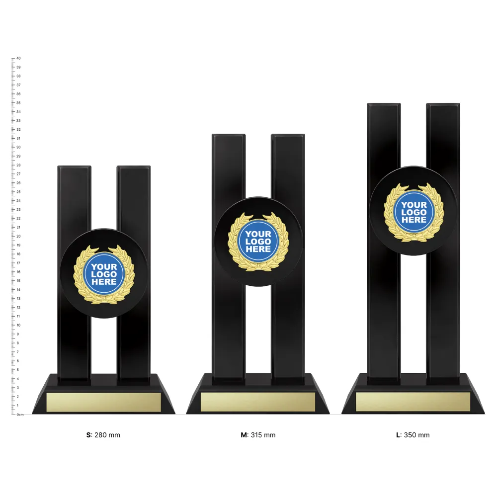 Spotlight Logo Series Spotlight Logo Series trophies next to ruler