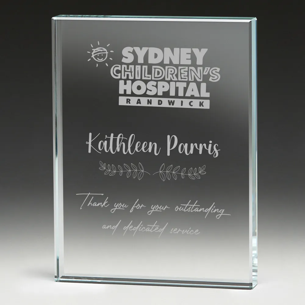 Clearview Glass Block glass award with glass